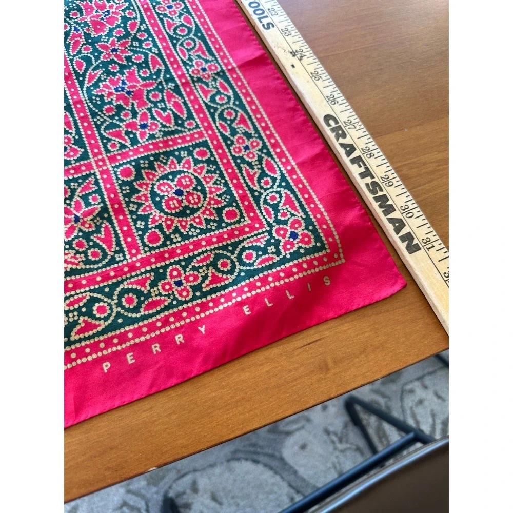 Vintage Perry Ellis red silk scarf